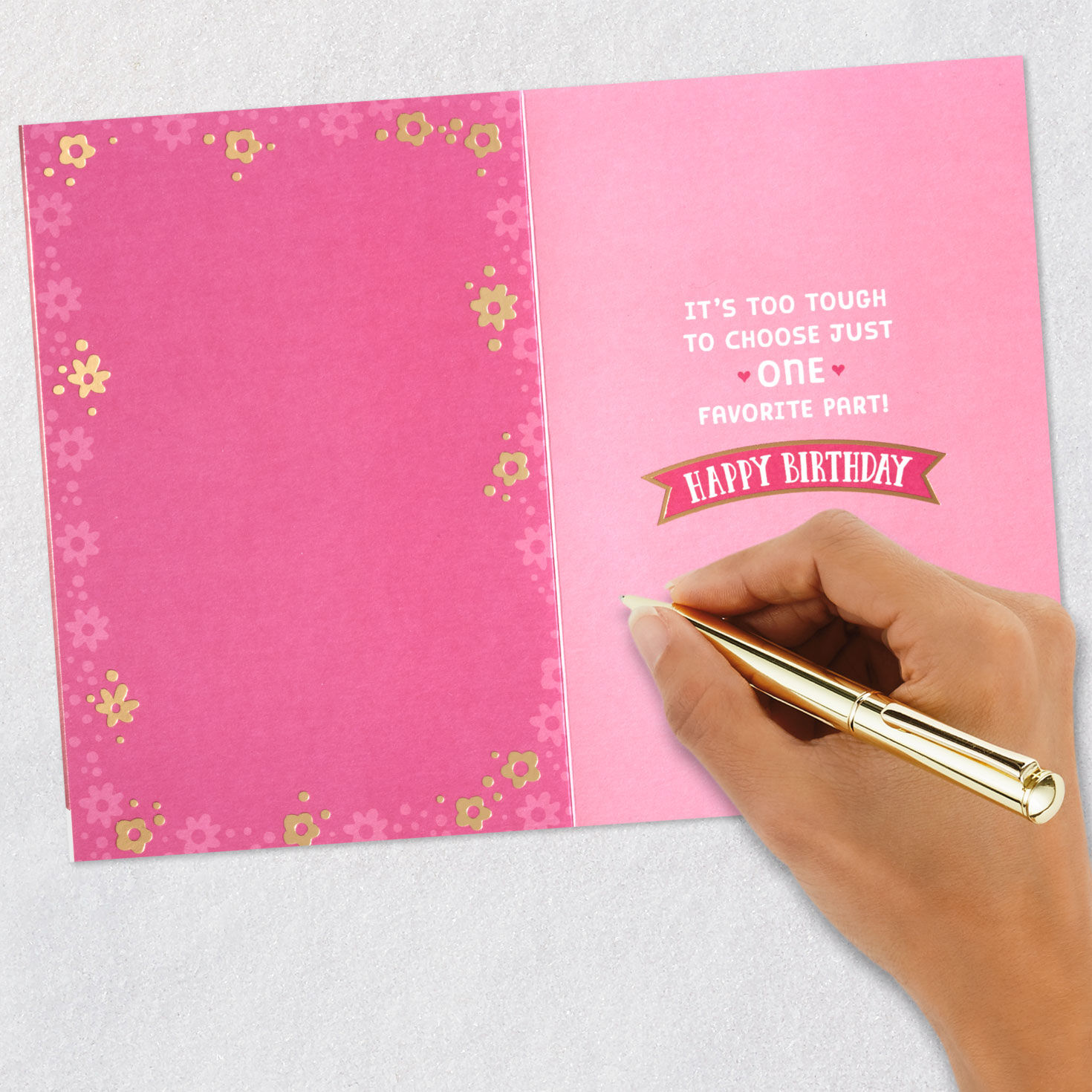 Girl in Floral Tee Granddaughter Birthday Card Signing card image number 6