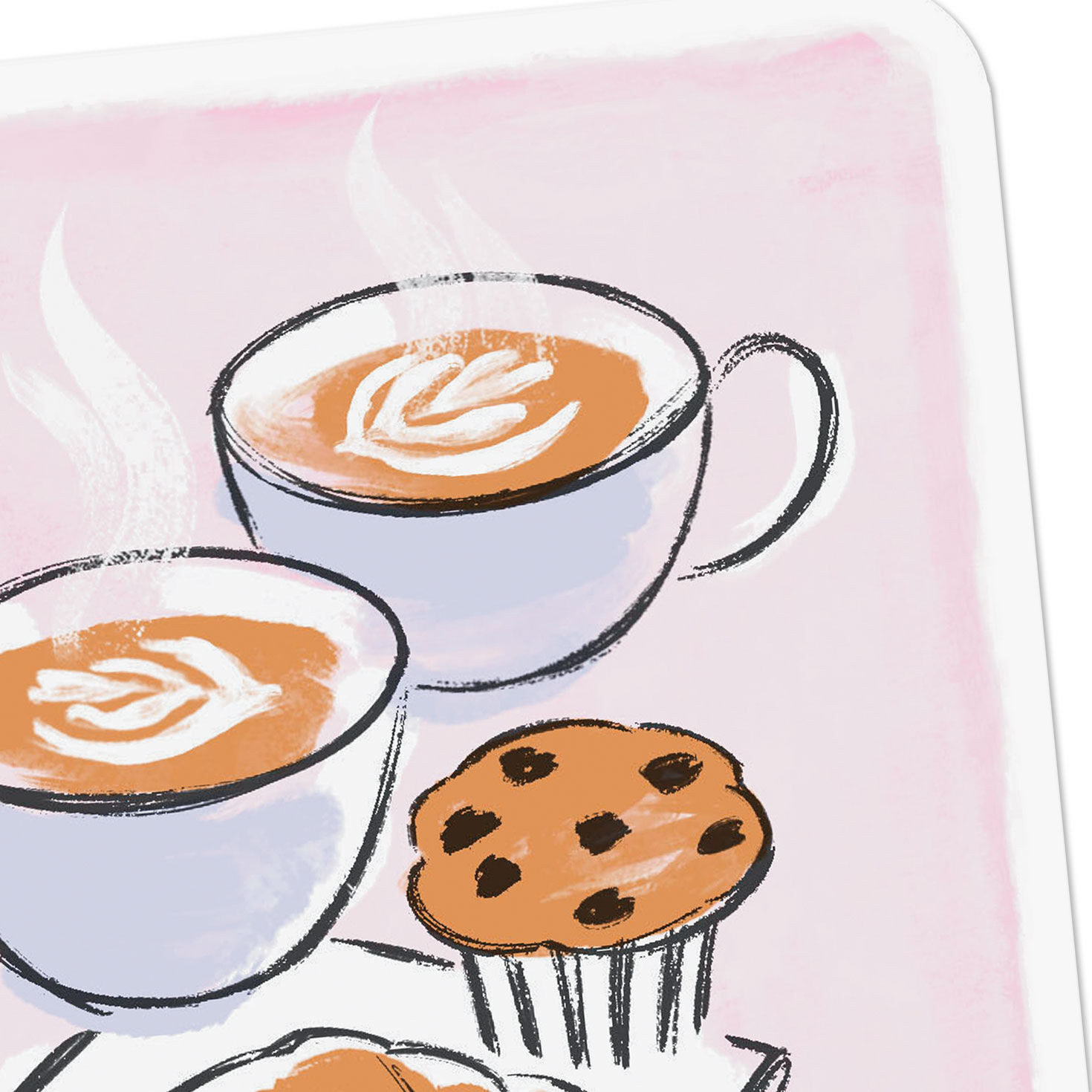 Lattes and Pastries Blank Card Card Front Detail image number 3