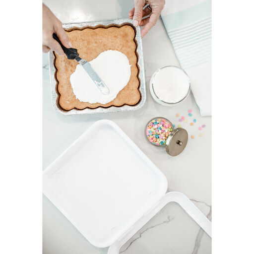 White Fancy Panz Square Foil Pan Serving Tray, 