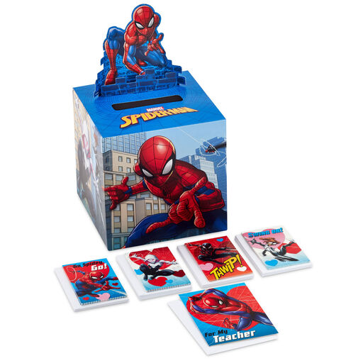 Marvel Spider-Man Kids Classroom Valentines Set With Cards and Mailbox, 