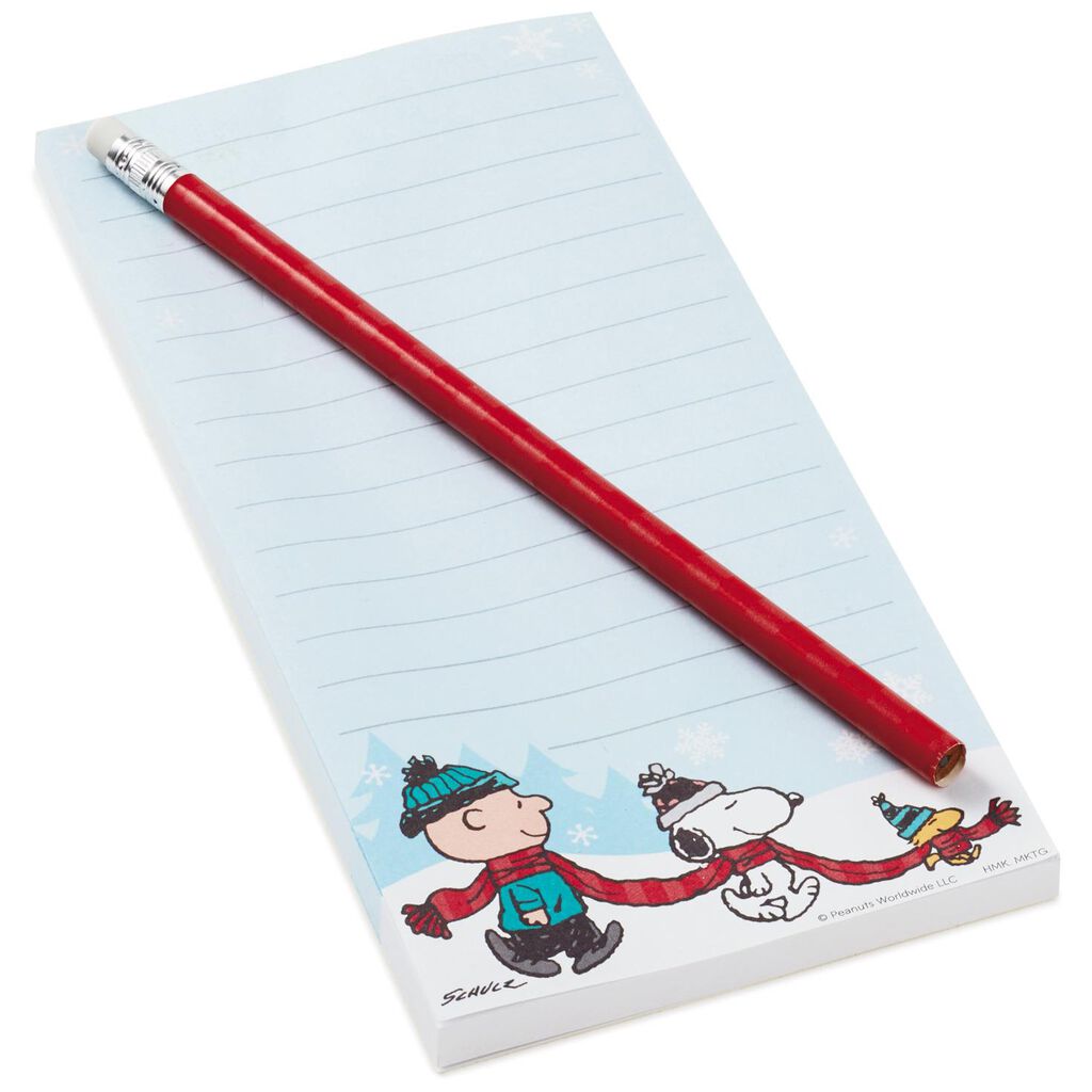 peanuts winter fun list pad and pencil set memo pads hallmark