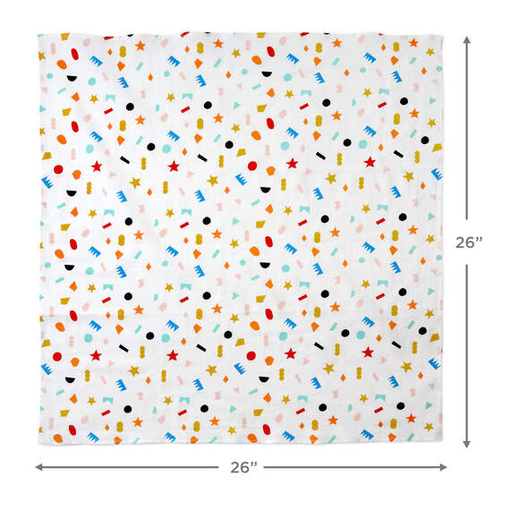26" Geometric Confetti on Cream Fabric Gift Wrap, , large image number 4