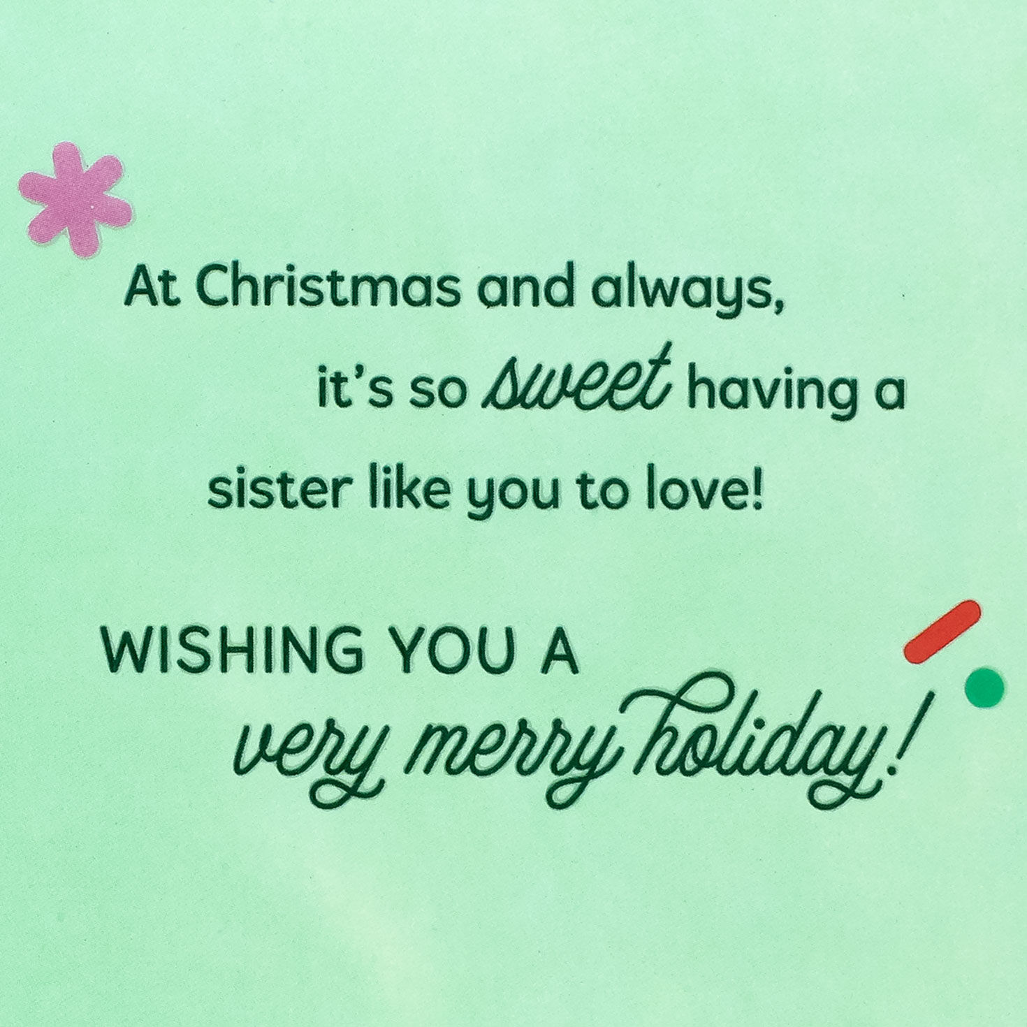 Sugar Cookie Snowflake Christmas Card for Sister Sentiment image number 2