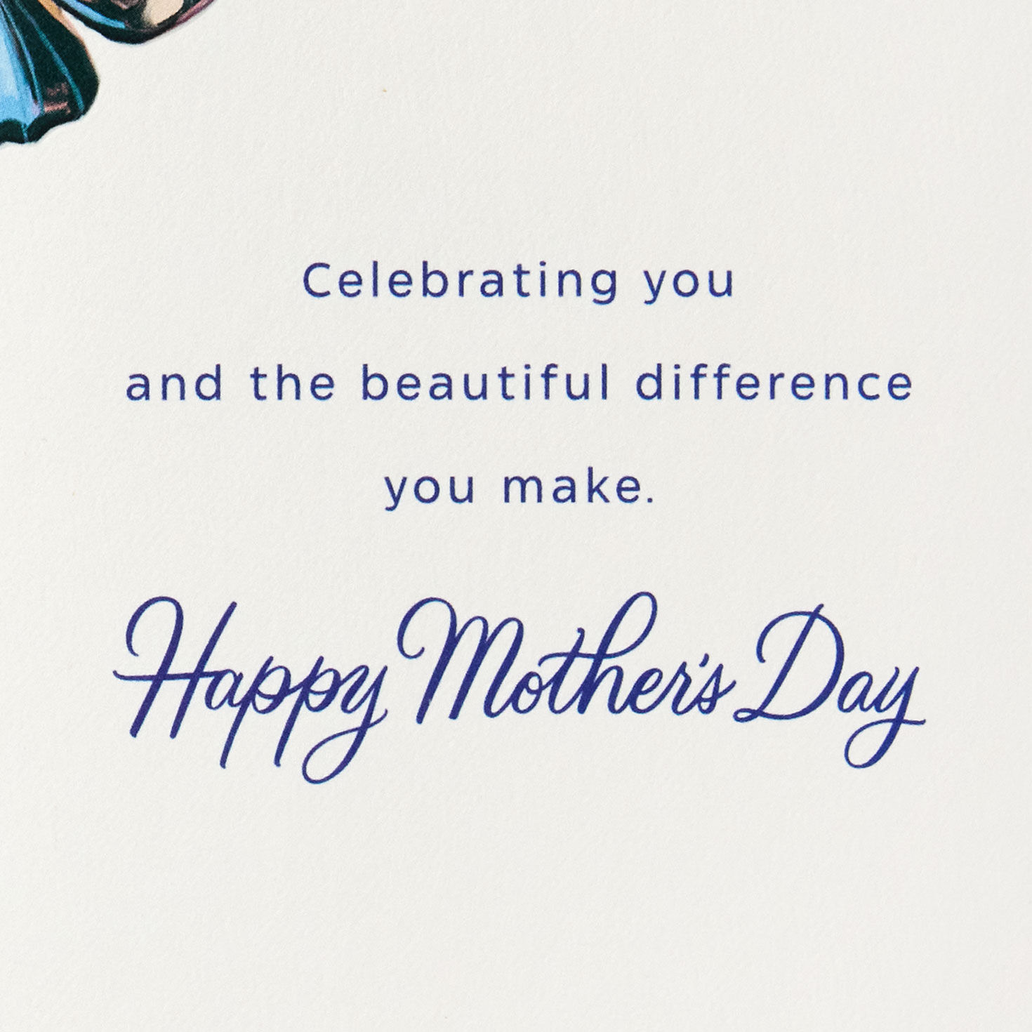 Butterflies on Blue Stripe Mother's Day Card Sentiment image number 2