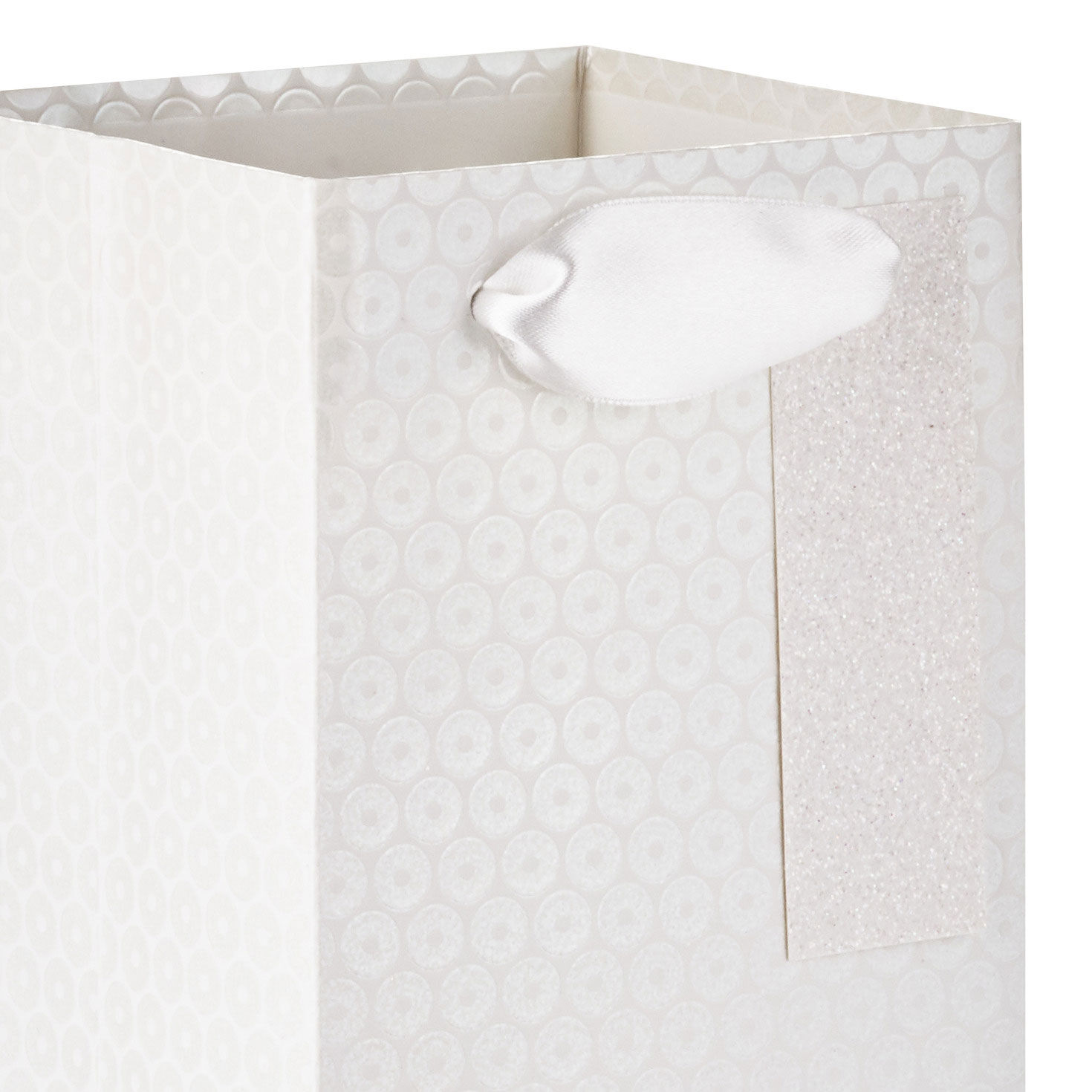 Silver Foil Circle Pattern Wine Gift Bag handle detail image number 3