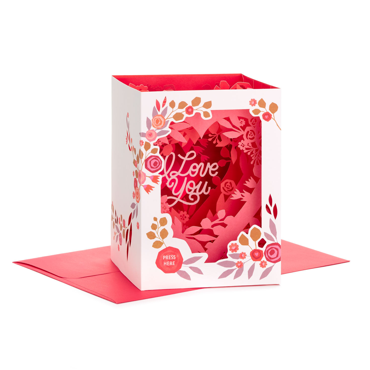 Flower Box 3D Pop-Up Music Light Valentine's Day Card card popped up image number 1