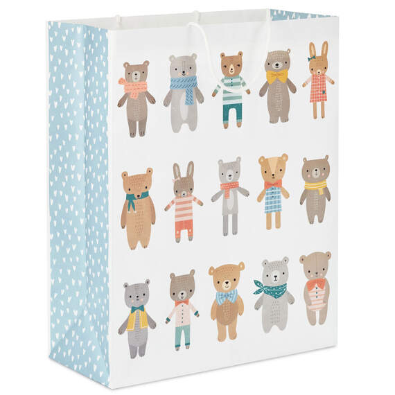 15.5" Dapper Bears and Bunnies Extra-Large Gift Bag