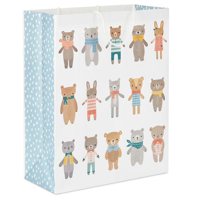 15.5" Dapper Bears and Bunnies Extra-Large Gift Bag