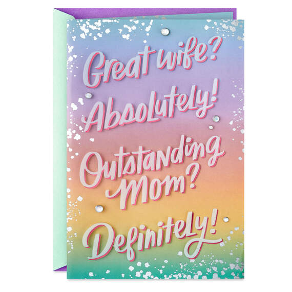 Great Wife, Outstanding Mom Mother's Day Card for Wife