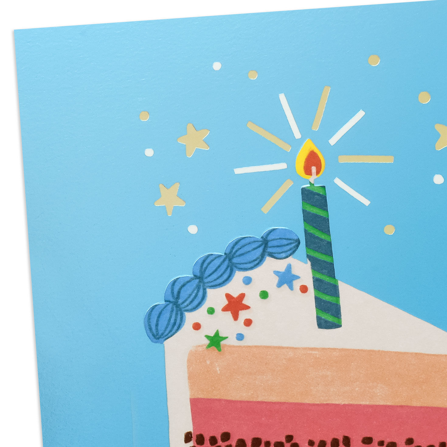 Teal Ice Cream Cake Blank Birthday Card Card Front Detail image number 3