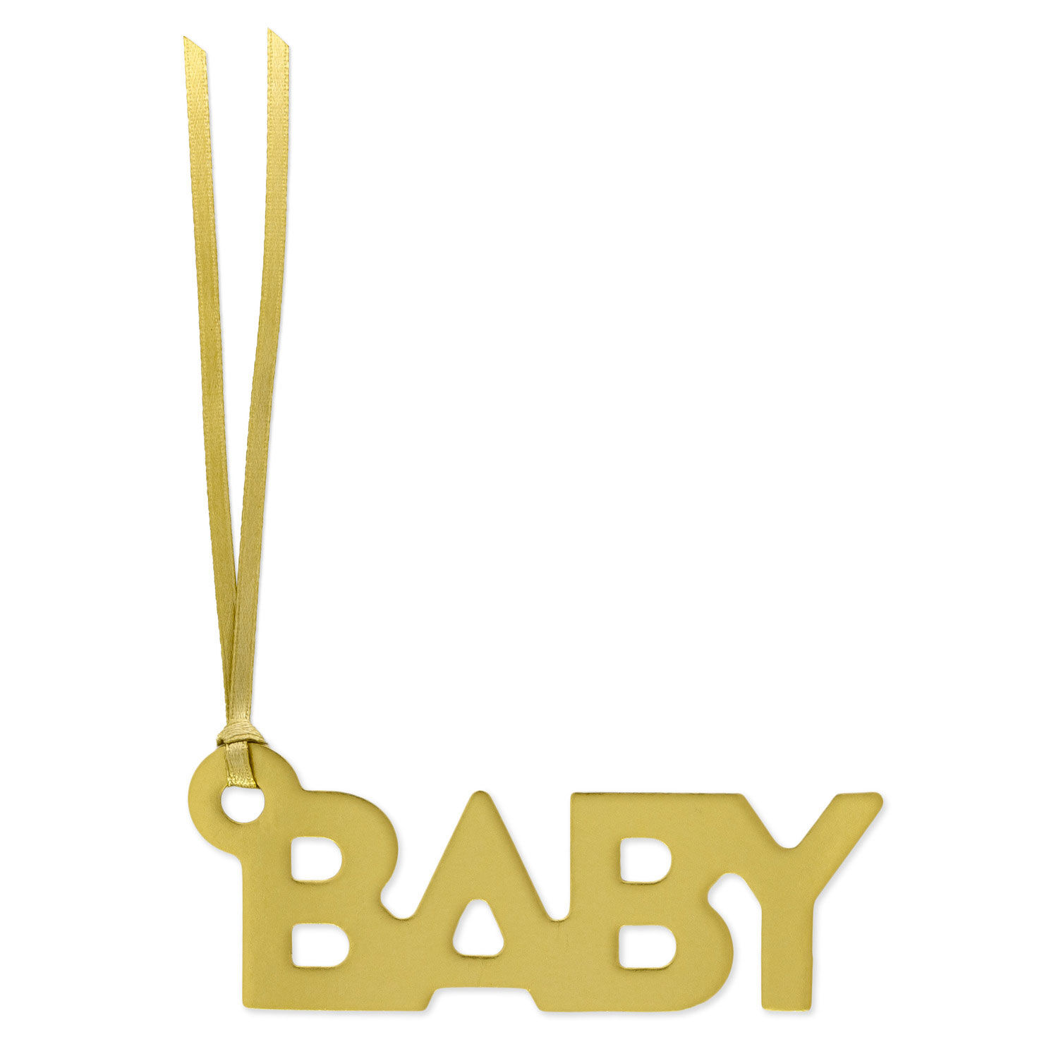 Baby Die-Cut Gold Gift Trim With Ribbon Hanger Front image number 1