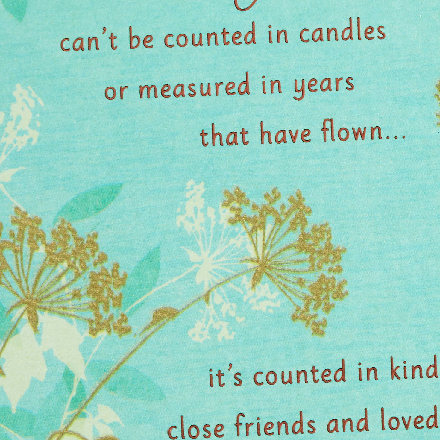 Elegant Flowers on Aqua Birthday Card Card Front Detail image number 4