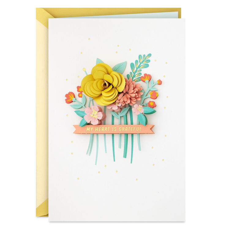 My Heart Is Grateful Thank You Card