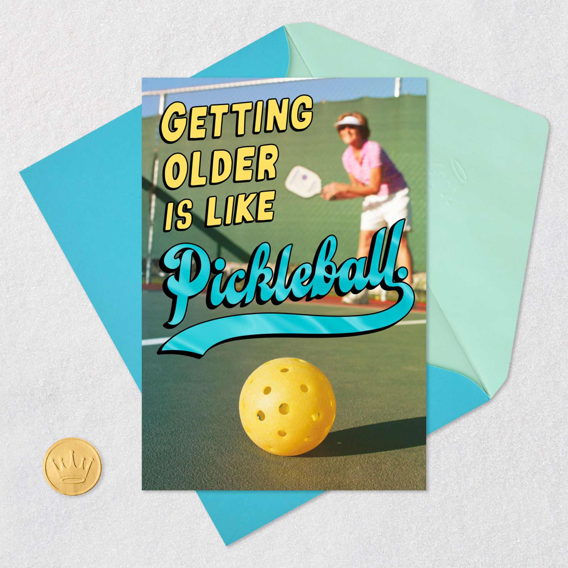 Getting Older Is Like Pickleball Funny Birthday Card Greeting Cards