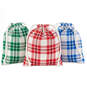 10" Assorted Plaid 3-Pack Fabric Gift Bags, , large image number 1