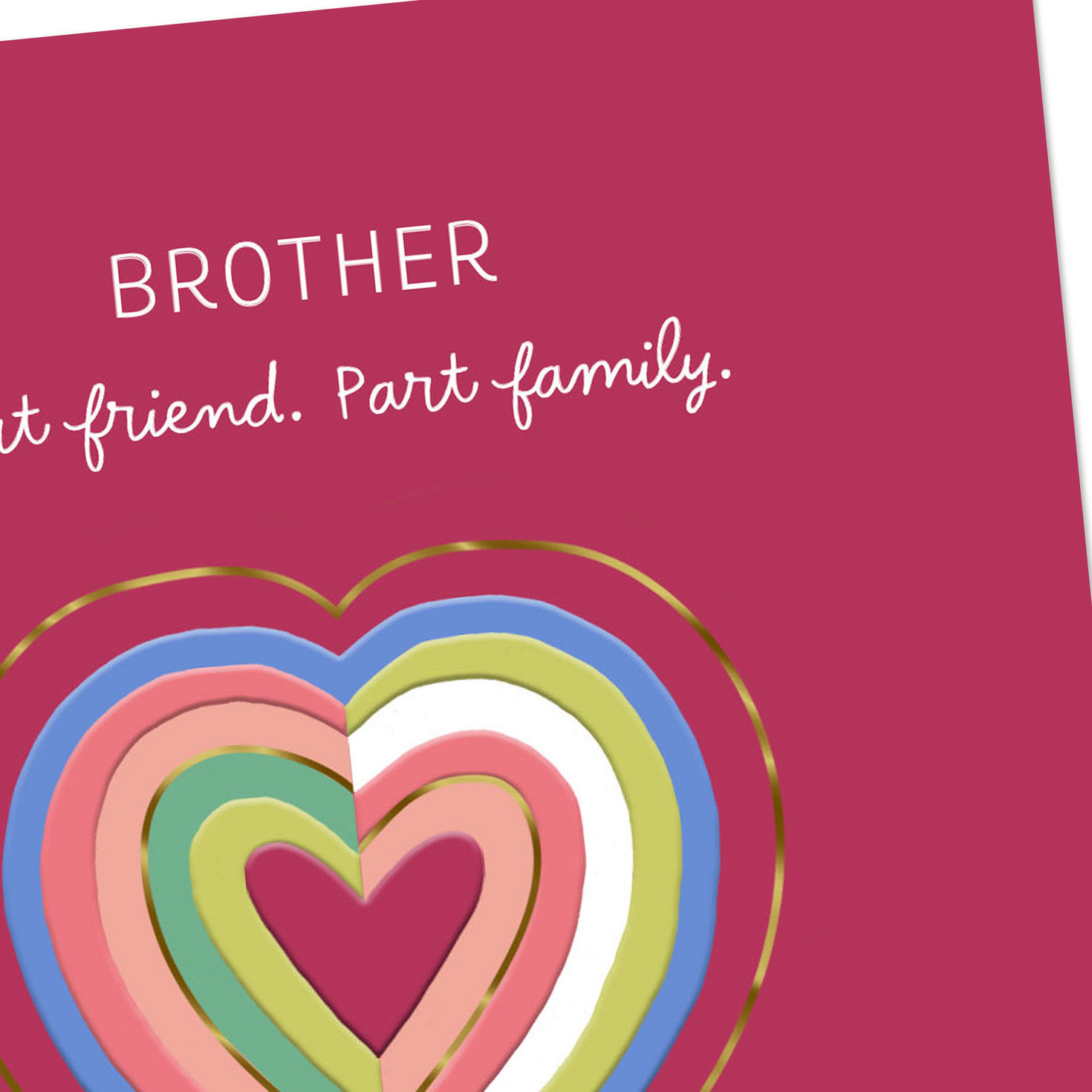 Rainbow Heart Brother Valentine's Day Card Card Front Detail image number 4