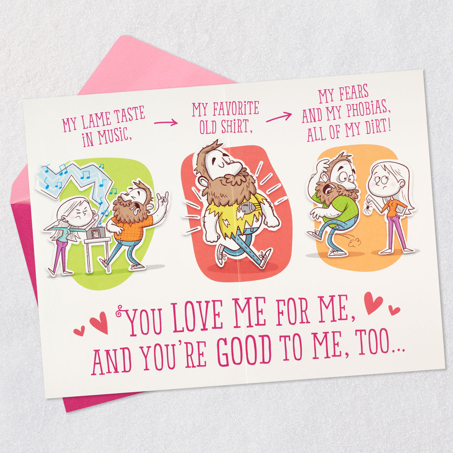 Husband and Wife Cartoon Funny Birthday Card Open card with envelope image number 4
