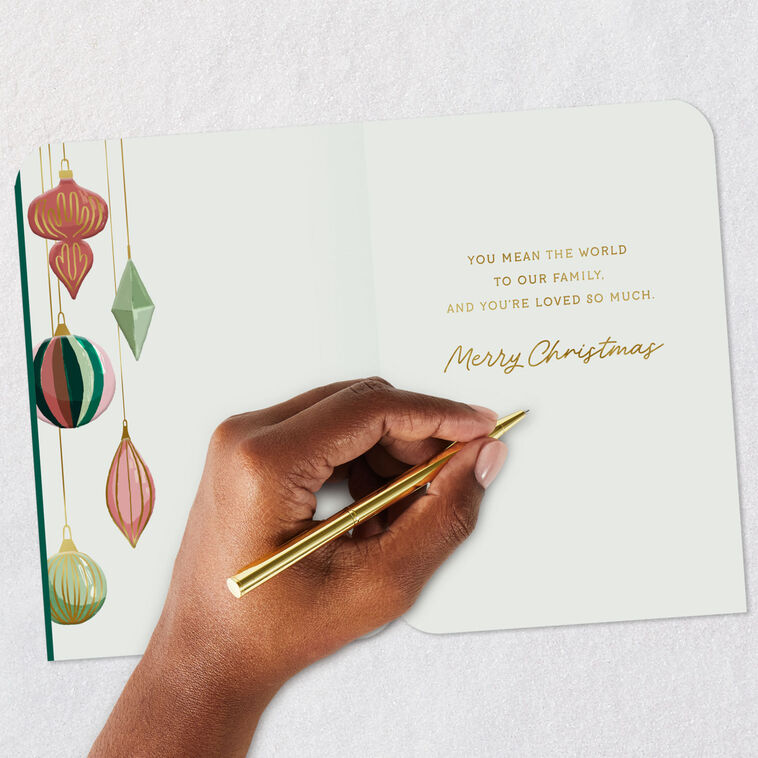 Ornaments on Tree Uncle Christmas Card Signing card image number 6