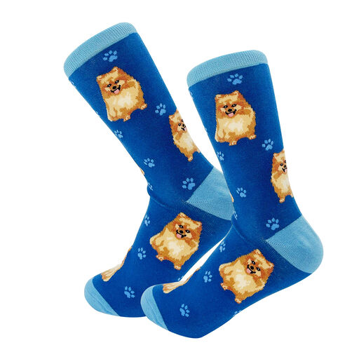 E&S Pets Pomeranian Novelty Crew Socks, 