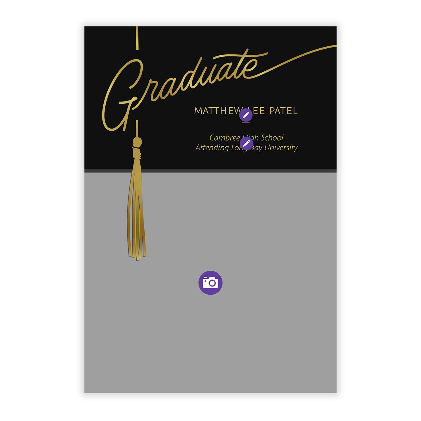 Gold Graduate Tassel Graduation Announcement, , large image number 5