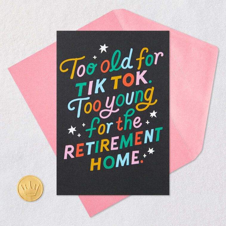 Colorful Lettering Funny Birthday Card Card Front with Envelope and Gold Seal image number 5