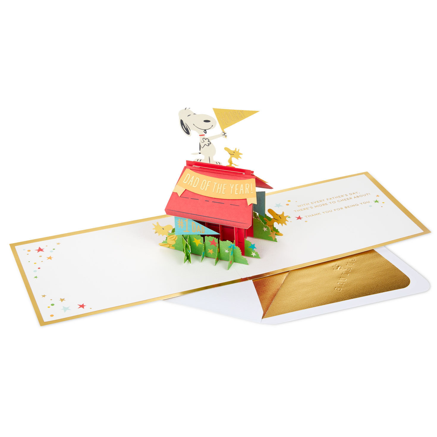 Peanuts&reg; Snoopy #1 Dad 3D Pop-Up Father's Day Card, , large image number 2