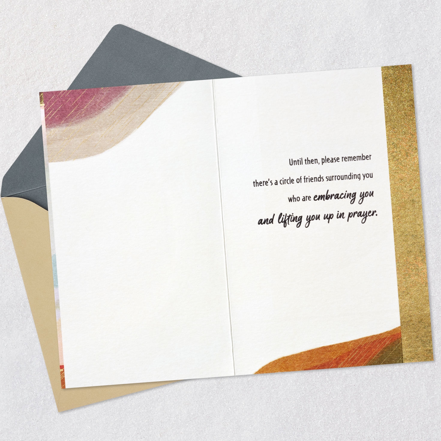 Diagonal Abstract Stripes Religious Sympathy Card Open card with envelope image number 3