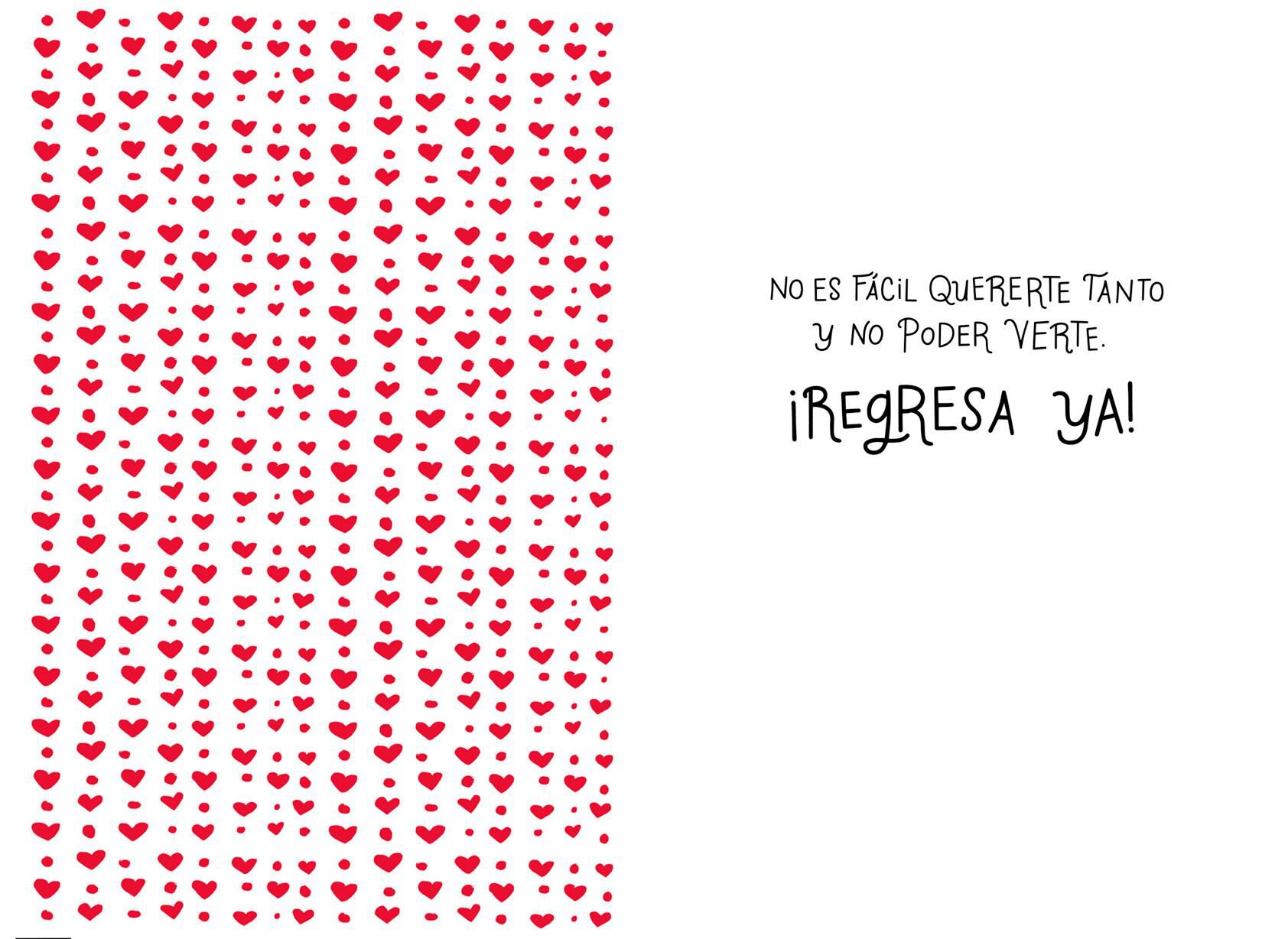 Come Back Soon Spanish-Language Romantic Love Card