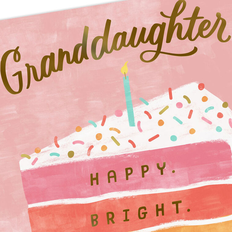 Cake Slice Happy and Bright Birthday Card for Granddaughter, , large image number 4