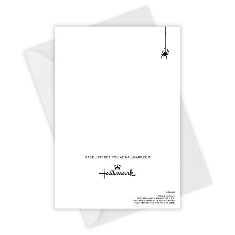 Large Letters and Stripes Personalized Halloween Card Card Back with Envelope image number 4