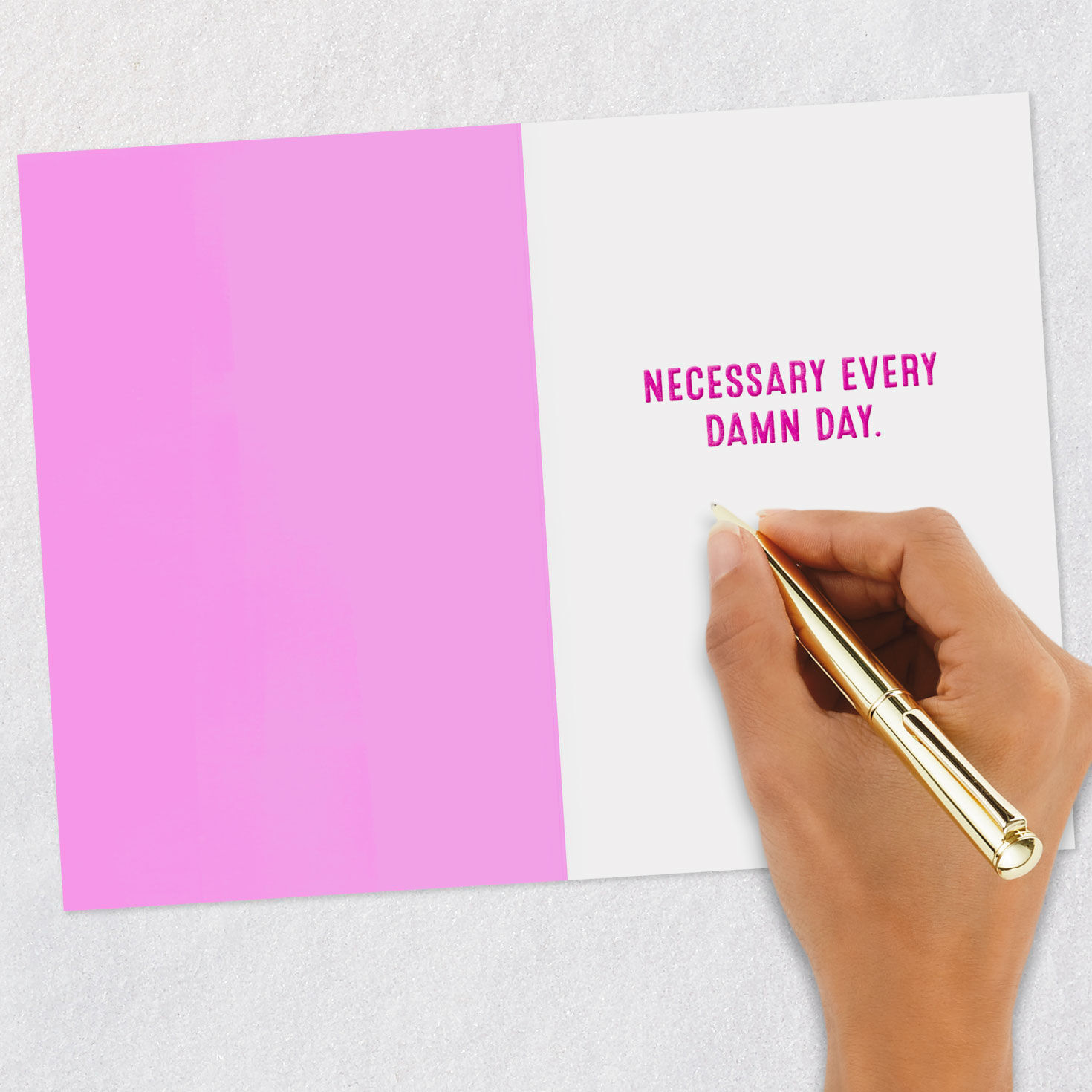 Pink Letterpress Coffee Cup Funny Mother's Day Card signing card image number 6