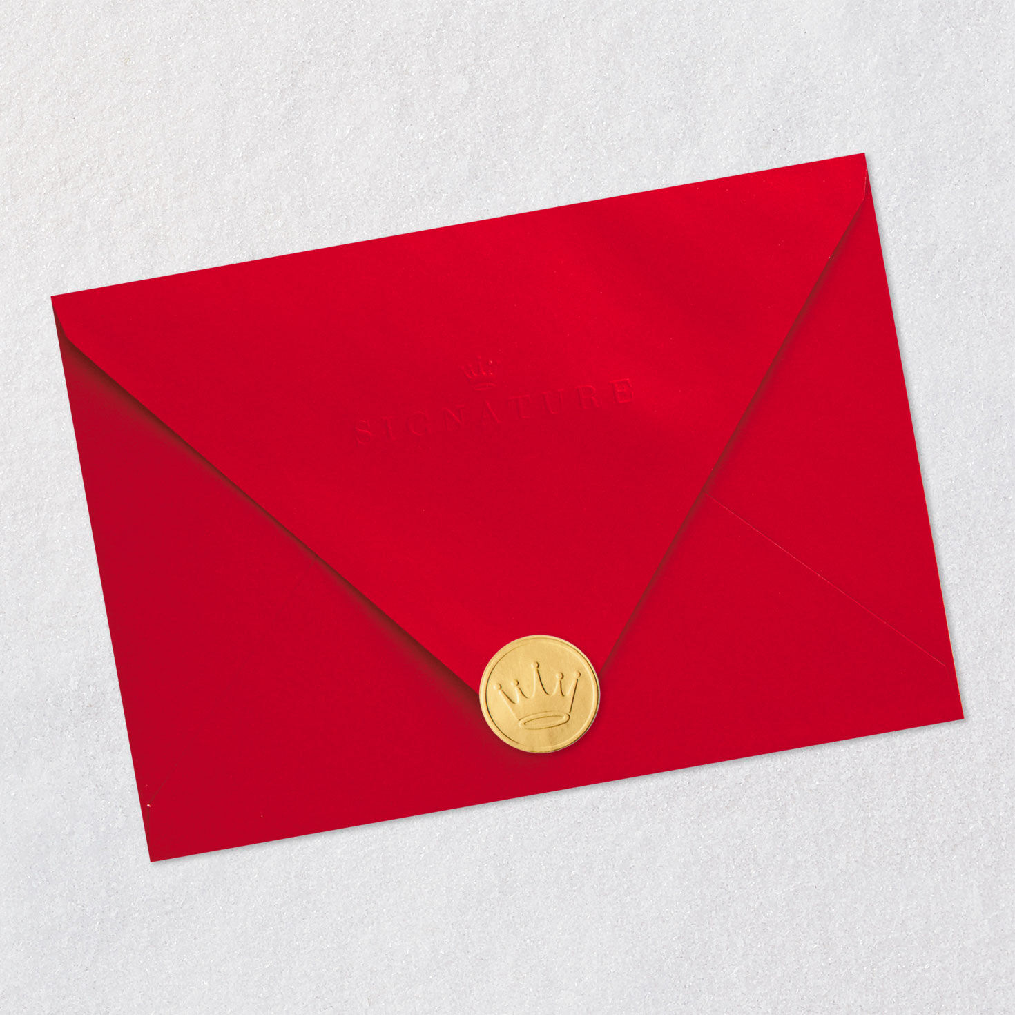 Red Door with Wreath Christmas Card Envelope Back with Seal image number 8