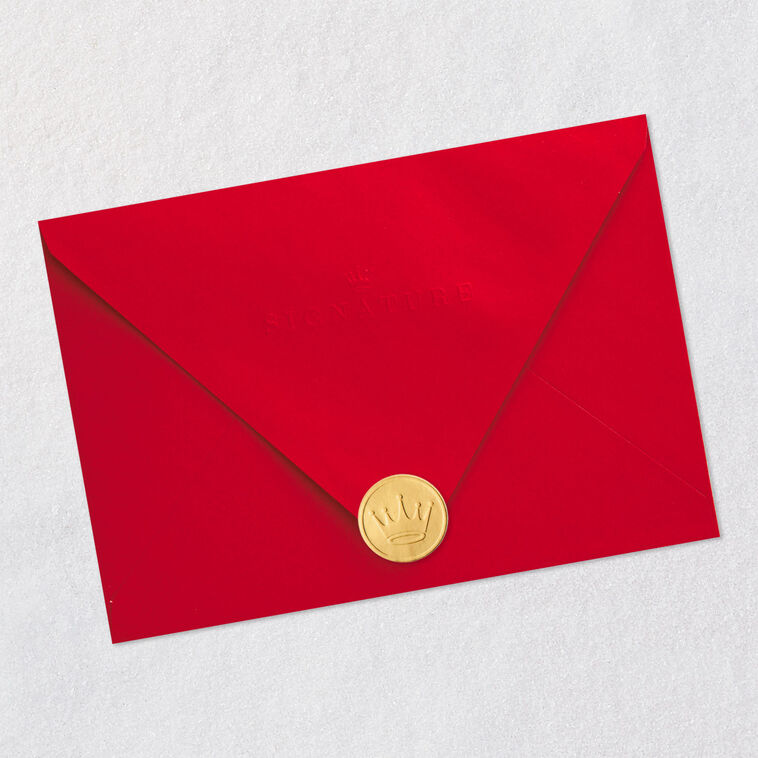 Red Door with Wreath Christmas Card Envelope Back with Seal image number 8