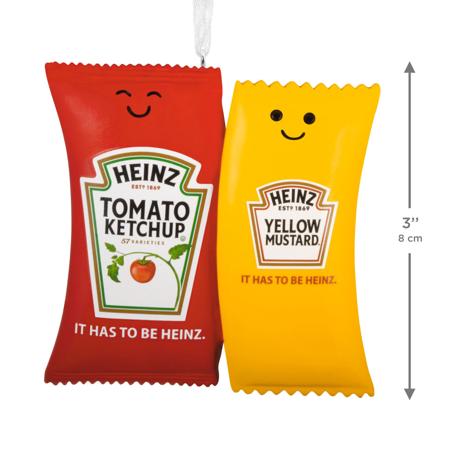 Heinz Ketchup Mustard Pouches Christmas Ornament measurement image number 3