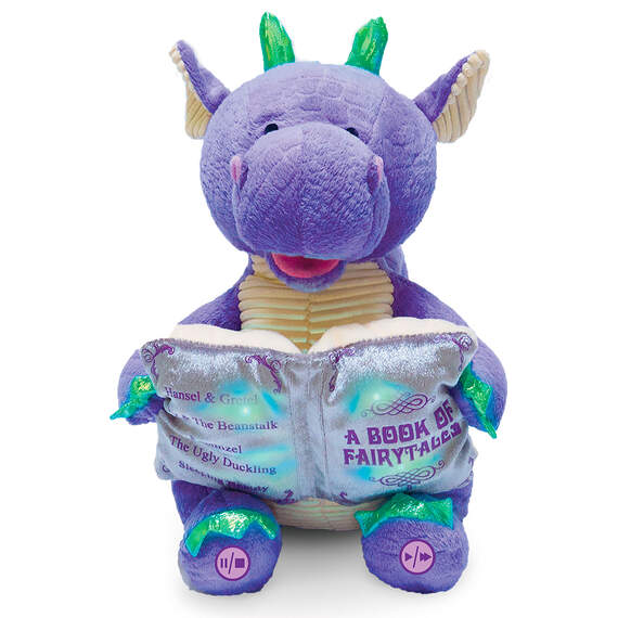 Dalton the Storytime Dragon Talking Stuffed Animal With Light, 12" H, , large image number 1