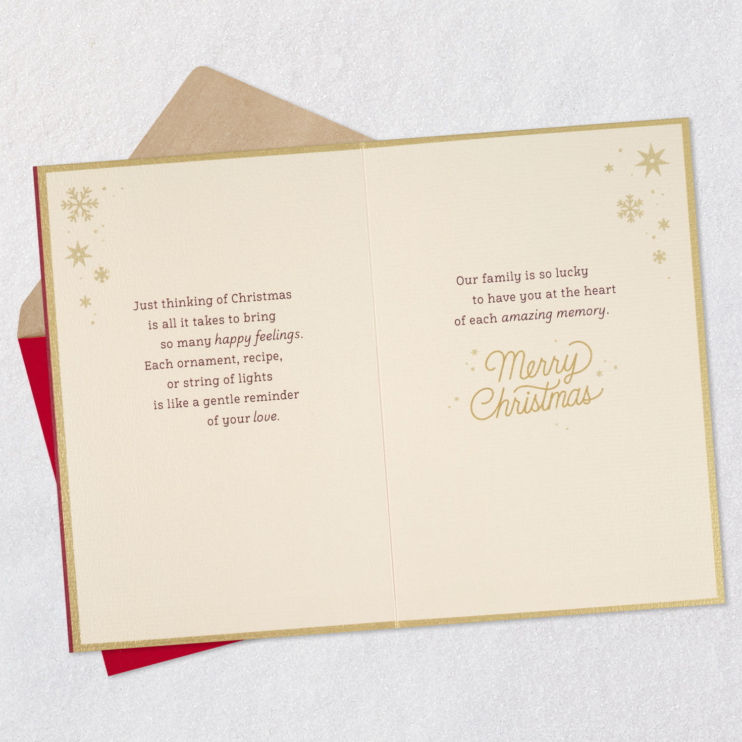 Holiday Icons With Tag Mom Christmas Card Open card with envelope image number 4