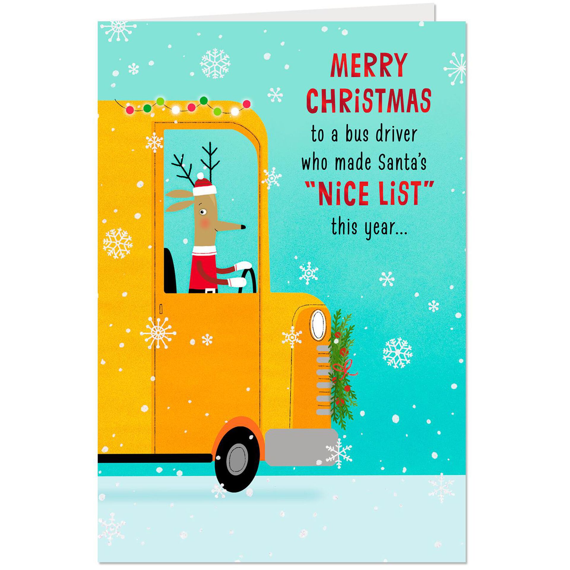 Bus Driver Christmas Card 