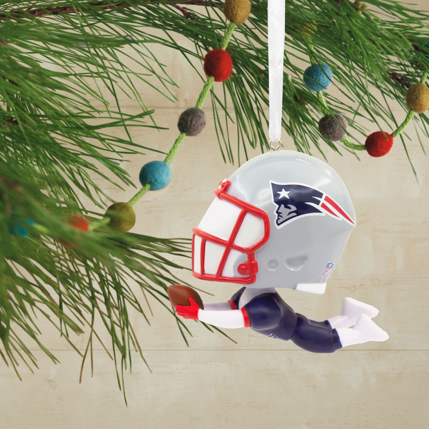 NFL New England Patriots Bouncing Buddy Hallmark Ornament, , large image number 2