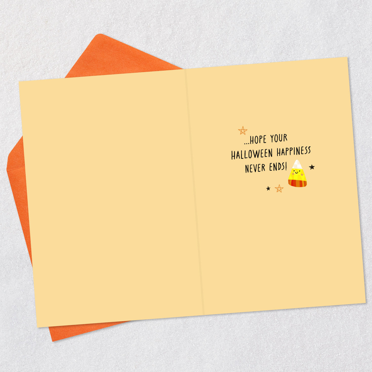 Tricks and Treats, Fun and Friends Halloween Card Open card with envelope image number 3