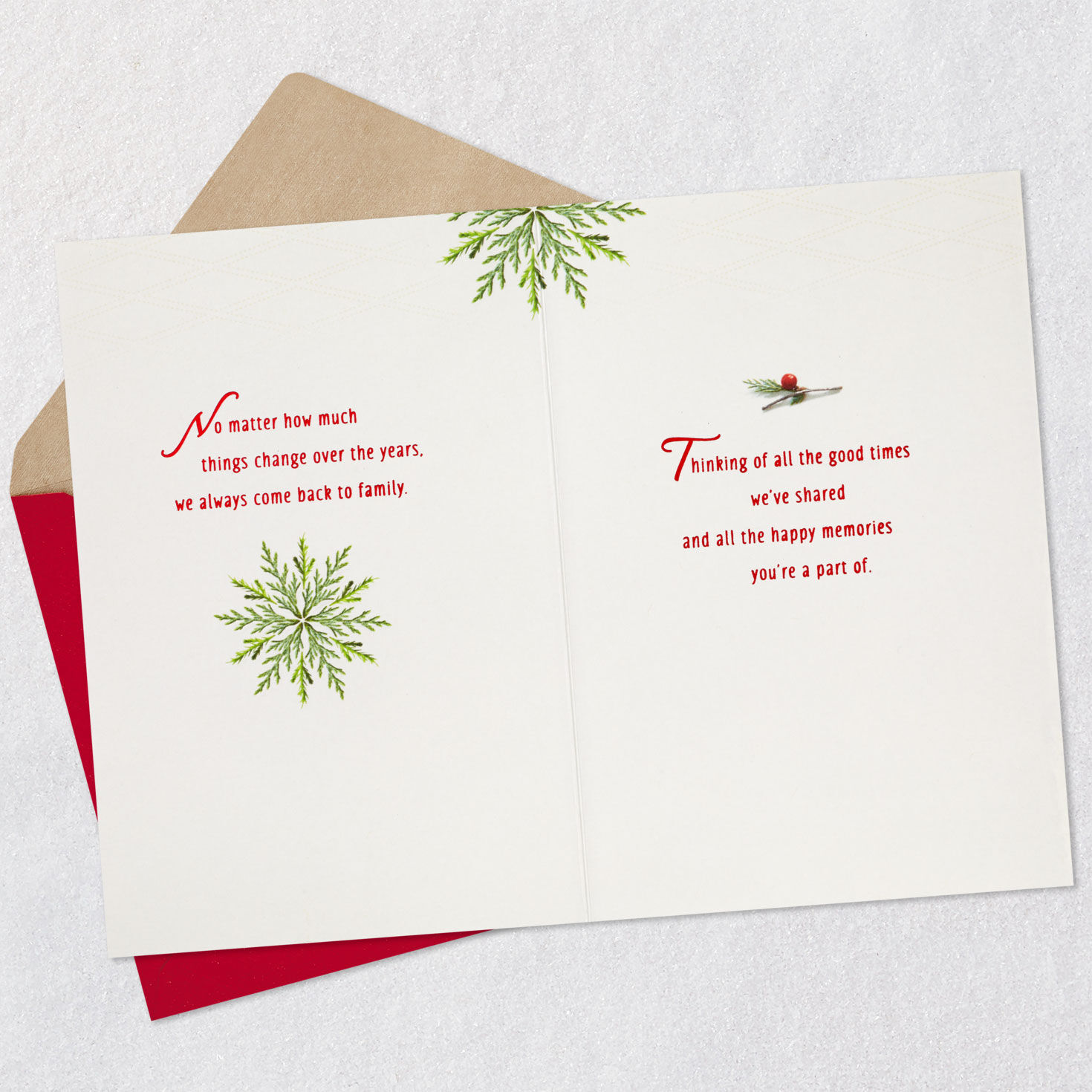 Pinecone Wreath Christmas Card for Brother Open card with envelope image number 4