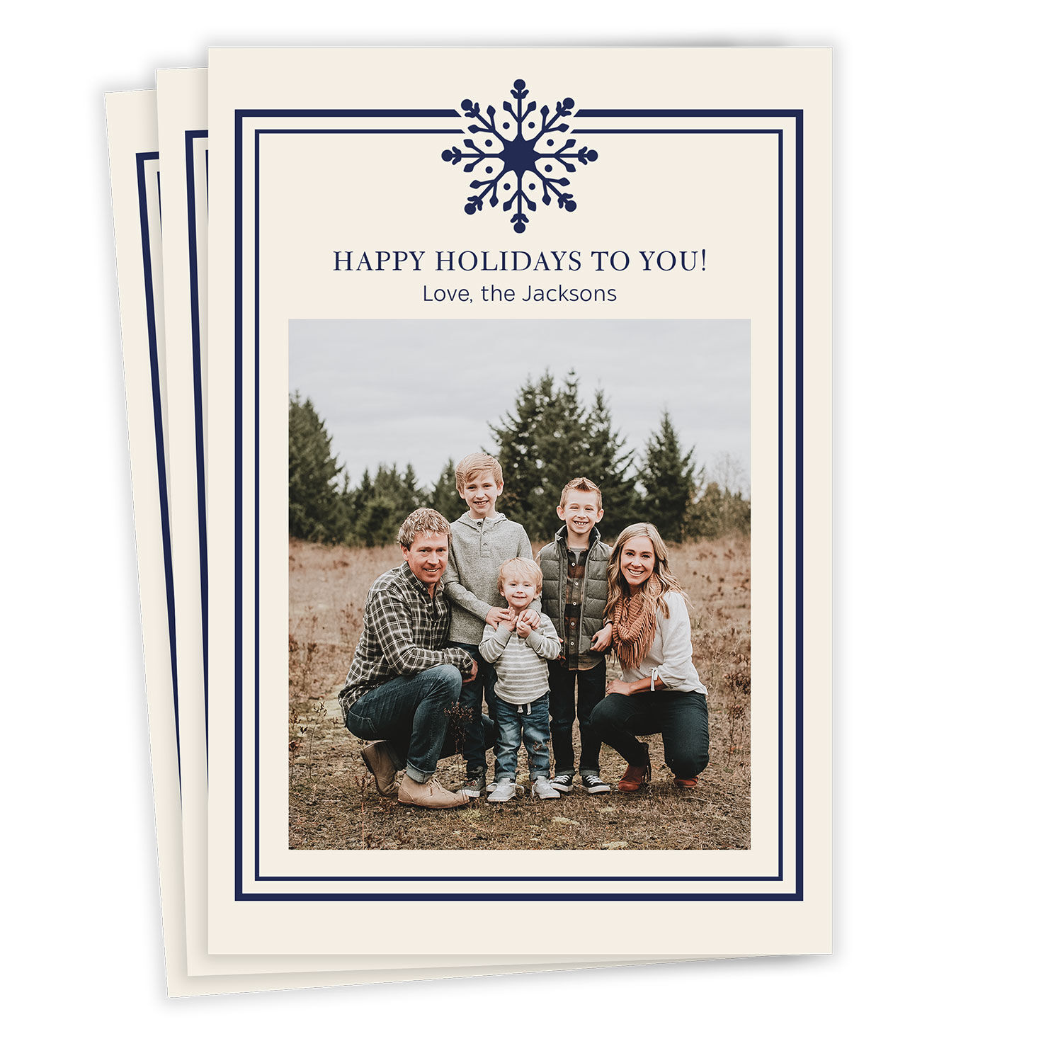 Snowflake Letterhead Flat Holiday Photo Card