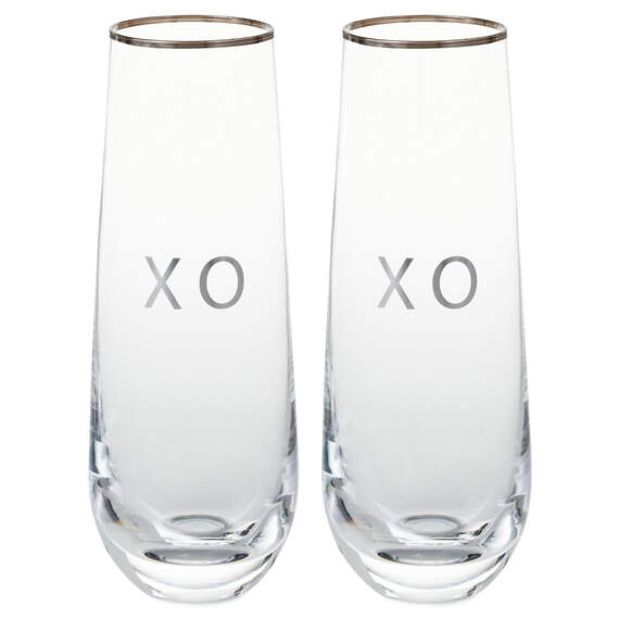 XO Stemless Champagne Flutes, Set of 2, , large image number 1