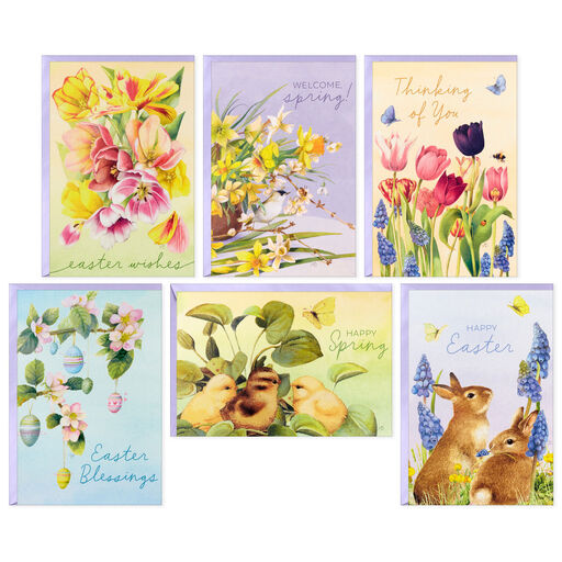 Marjolein Bastin Springtime Beauty Assorted Boxed Easter and Spring Cards, Pack of 36, 