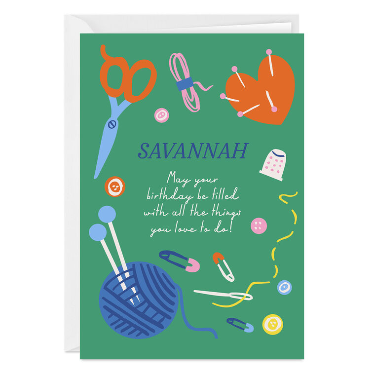 Crafty Design Icons Custom Birthday Card