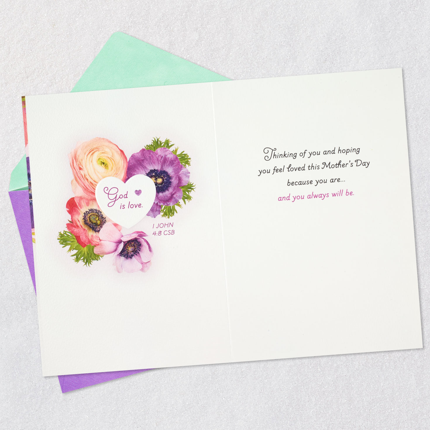 Flowers and Heart Mother&rsquo;s Day Card for Daughter  image number 4