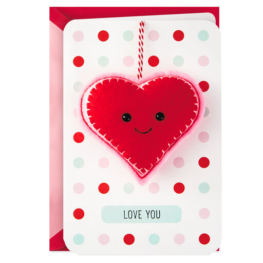 Love You Valentine's Day Card With Hangable Heart, 