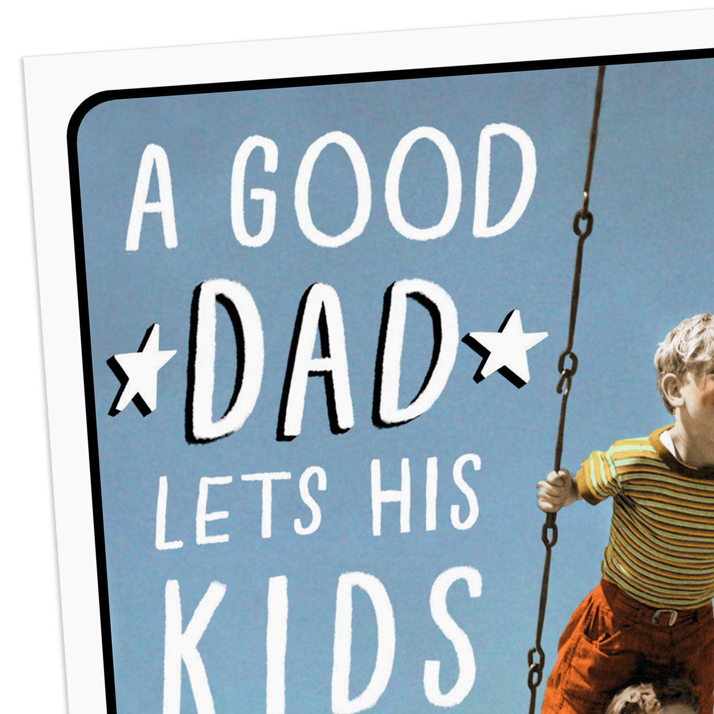Children Swinging Funny Birthday Card for Dad Card Front Detail image number 4