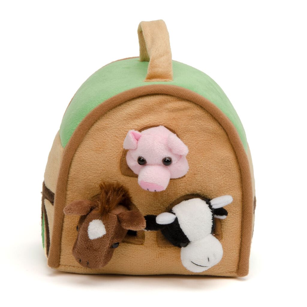 Plush Barn And Farm Animals Finger Puppet Toy Set Dolls