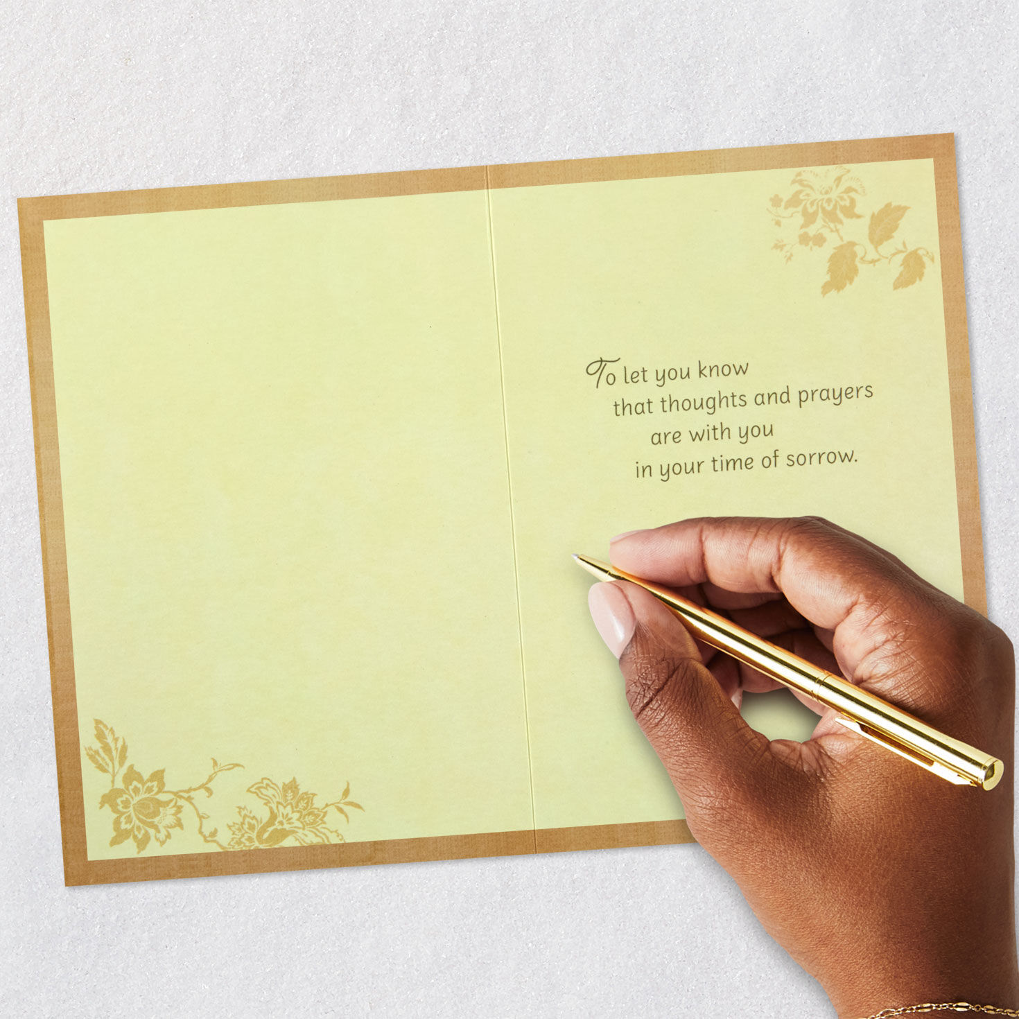 Floral Pattern Sympathy Card Signing card image number 7