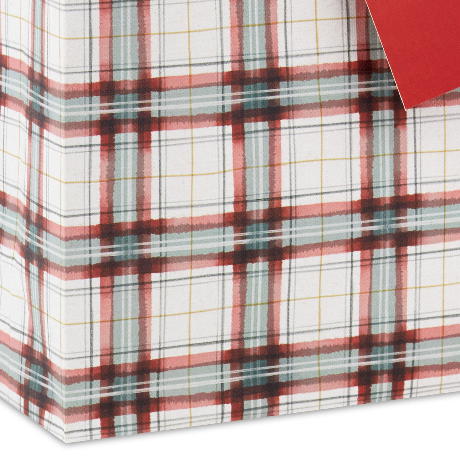 Farmhouse Plaid on White Small Holiday Gift Bag Base/Side Detail image number 5